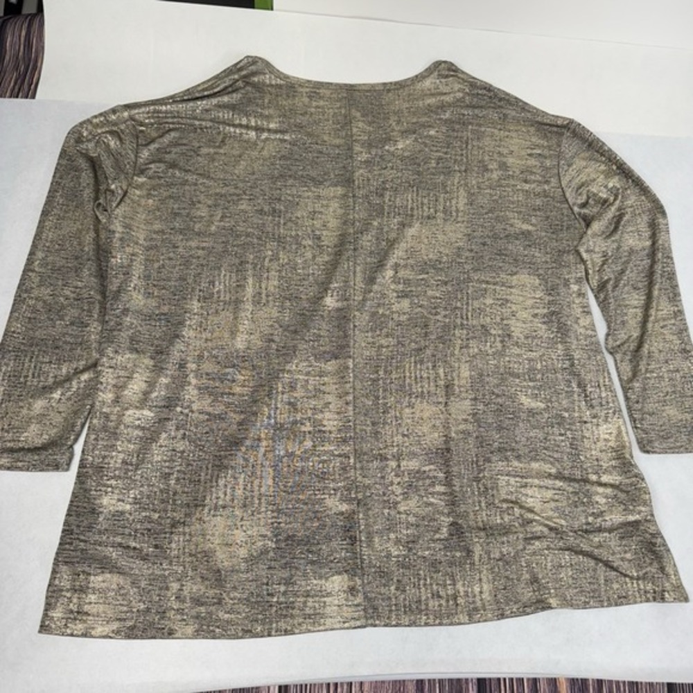 Lane Bryant Plus 18 / 20 Metallic Gold/Black Long Sleeve Scoop Neck Tunic Top‎ - Picture 6 of 12